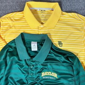 Lot of 2‎ Adidas Baylor Bears Collegiate Golf Basketball Polos Shirt Mens XL